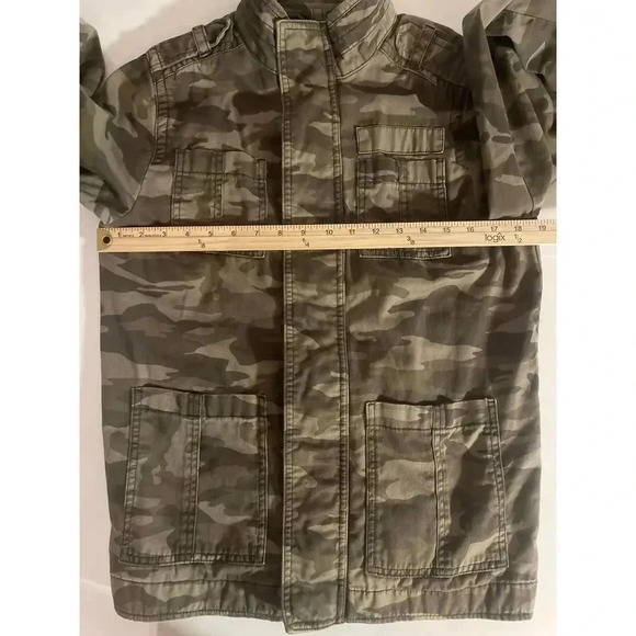 Abercrombie Kids Army Camo Jacket - 4 Pockets, Full Zip & Snap Buttons - Picture 4 of 7